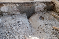 Removal of existing bollards and breaking for the barrier drain