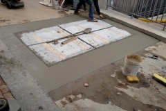 Covering barrier and pouring concrete