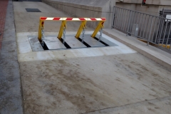 Removal of plastic from the barrier, cleaning the barrier, and leaving the jobsite better than we found it.